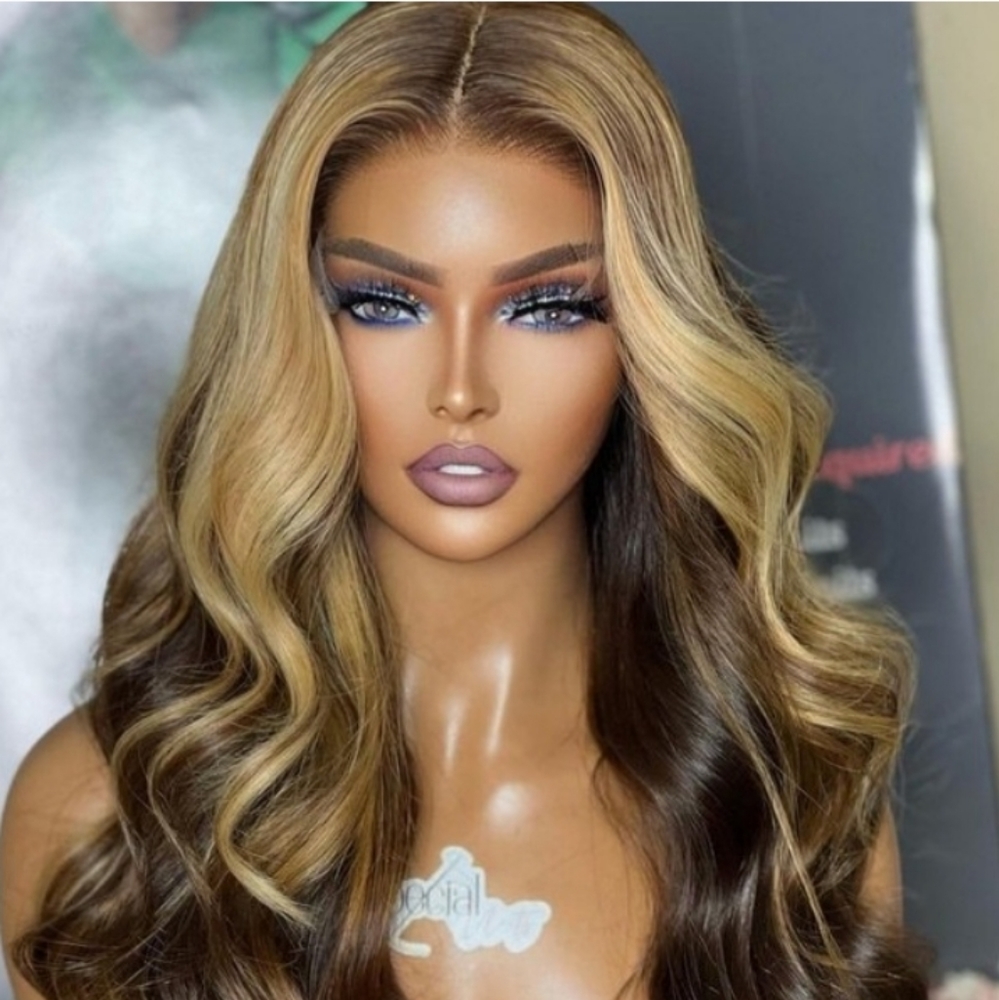 New Clip In Long Human Hair Extensions 24" Yellow/Blonde 20 Packs Highlightes